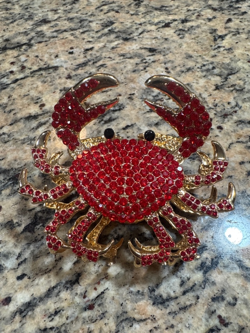 Red Crystal Crab Hair Clip